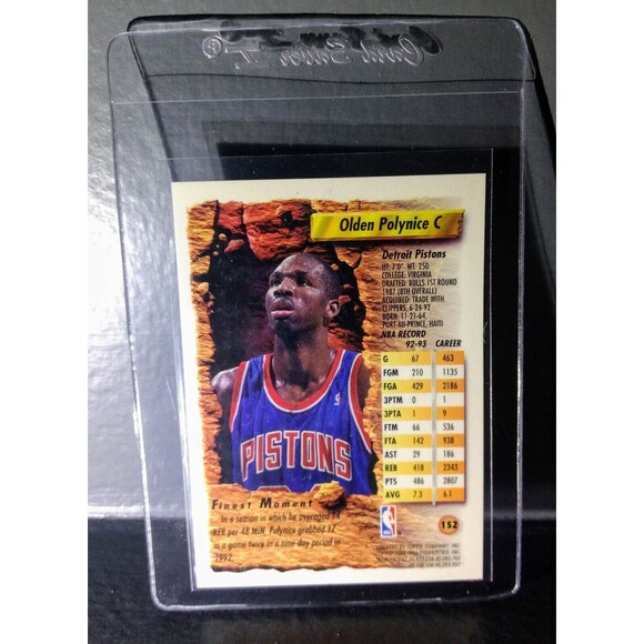 1993-94 Topps Finest Olden Polynice #152 Basketball Card - Picture 2 of 2